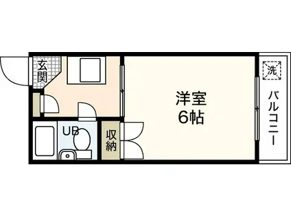 ASSOCIE中広(1K/4階)の間取り写真