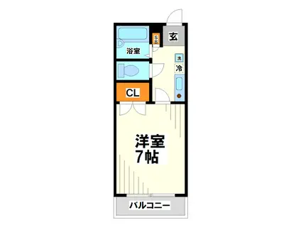 オ・ハナ クレスト(1K/3階)の間取り写真