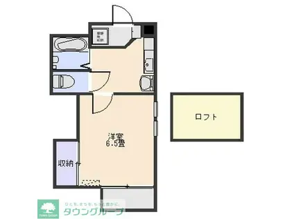 ラッキーピュア(1K/2階)の間取り写真