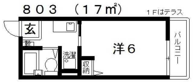 それいゆK(1K/2階)の間取り写真