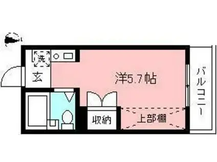 アゼリアセカンドボックス(ワンルーム/3階)の間取り写真