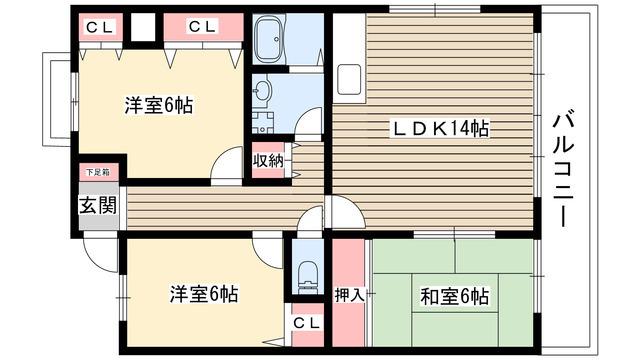 パストラーレ(3LDK/1階)の間取り写真
