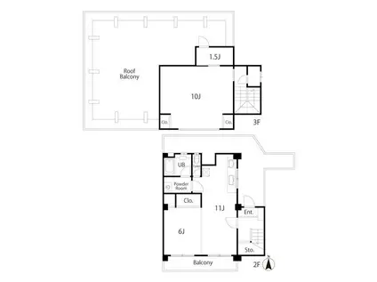石橋ビル(2SLDK/3階)の間取り写真