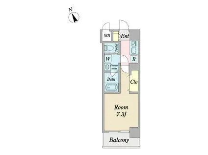 CINZA荒町(1K/2階)の間取り写真