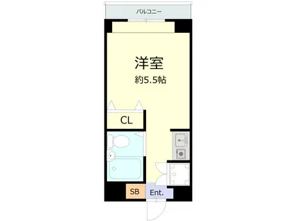 コーポ数納(ワンルーム/4階)の間取り写真