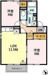 コーポ田中(2LDK/2階)の間取り写真