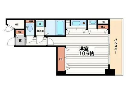 リーガル北心斎橋(ワンルーム/7階)の間取り写真