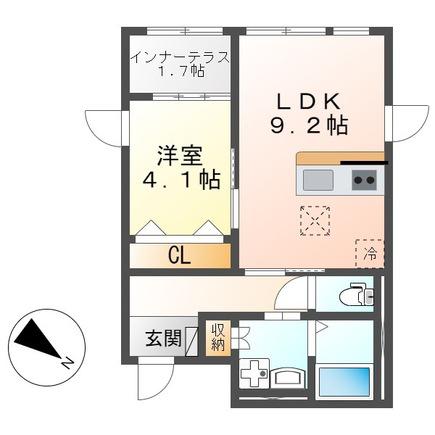 ラッポルティ(1LDK/3階)の間取り写真