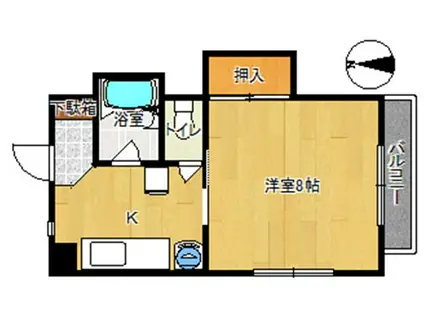 レジデンス信大東(1K/2階)の間取り写真