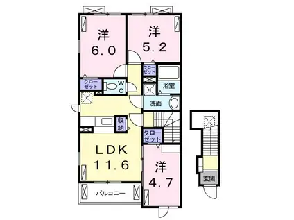 ハーモニーB(3LDK/2階)の間取り写真