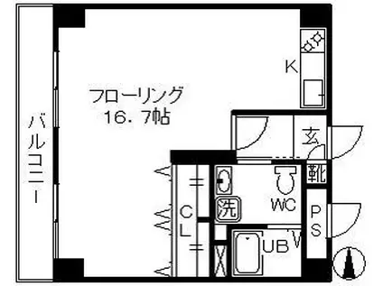 秀和高円寺レジデンス(ワンルーム/5階)の間取り写真