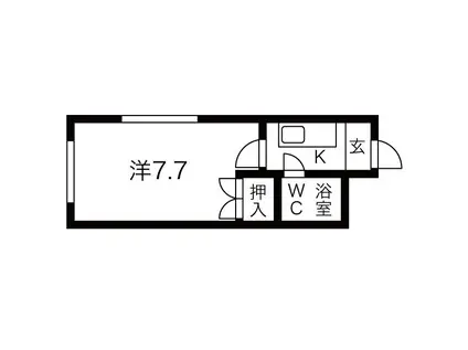 サンライズ峰(1K/2階)の間取り写真