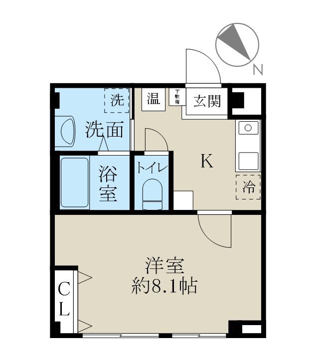 ワンダフルワールド古町(1K/3階)の間取り写真