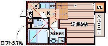 貸アパート 仙台市青葉区立町(1K/1階)の間取り写真