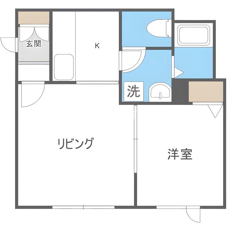 ディアス38(1LDK/1階)の間取り写真