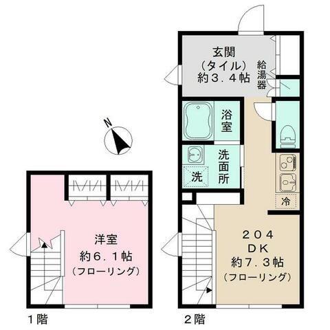 GREEN COURT中野(1DK/1階)の間取り写真
