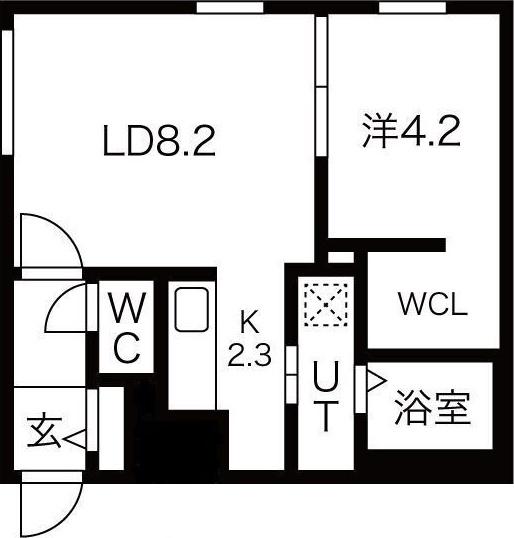 LIVEASE N33(1LDK/2階)の間取り写真