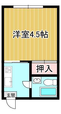 ワイエムプラザ2(1K/2階)の間取り写真