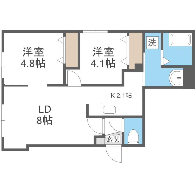 BLESS HS11(2LDK/4階)の間取り写真