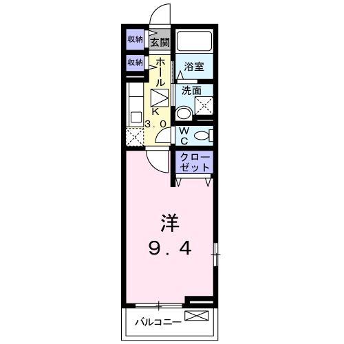 アバンツァートI(1K/1階)の間取り写真