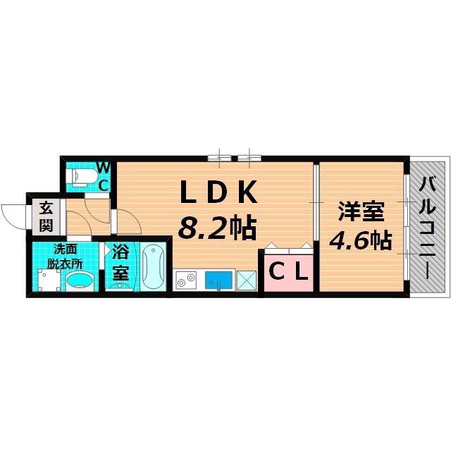 フジパレス城東諏訪III番館(1LDK/2階)の間取り写真