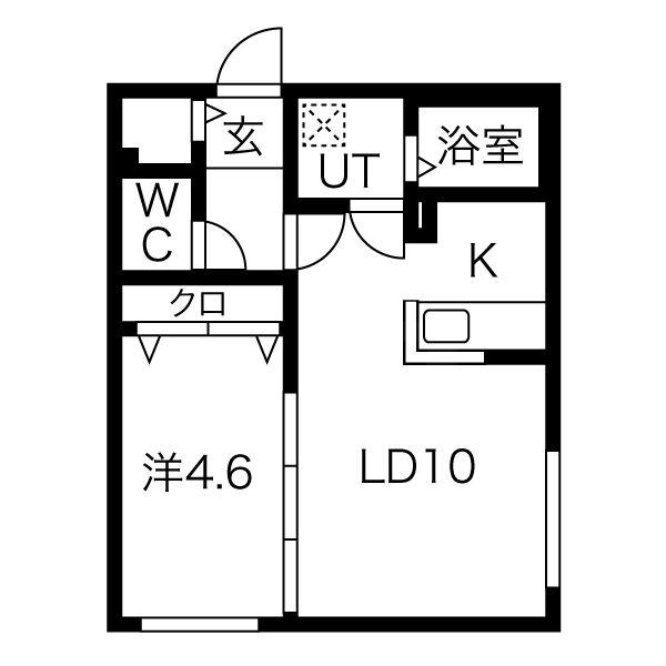 F・ASAHI S7W17(1LDK/1階)の間取り写真