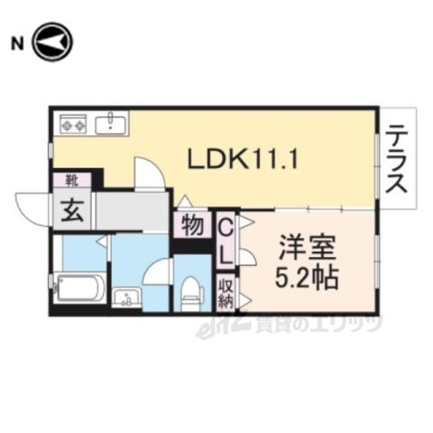アネシス橿原(1LDK/1階)の間取り写真