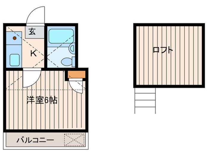 第7小野ハイム(1K/1階)の間取り写真