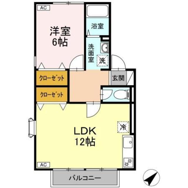 ピアコート(2LDK/1階)の間取り写真
