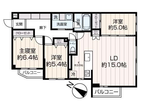 SーRESIDENCE南円山BLAZE(3LDK/1階)の間取り写真