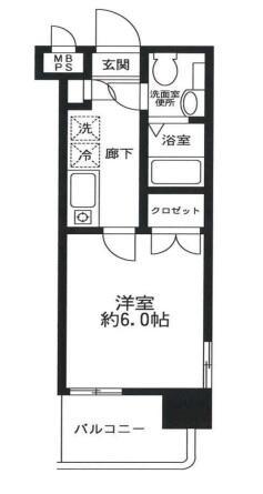 ドゥーエ川口(1K/5階)の間取り写真
