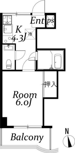 小山ステーションヒルズ(1K/5階)の間取り写真