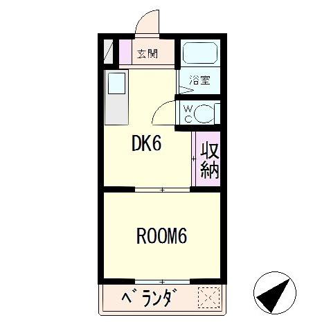 加藤マンション(1K/2階)の間取り写真