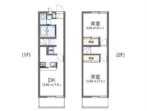 レオパレスグリーンウッドII(2DK/2階)の間取り写真