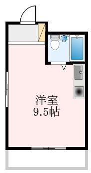 喜志マンション(ワンルーム/2階)の間取り写真
