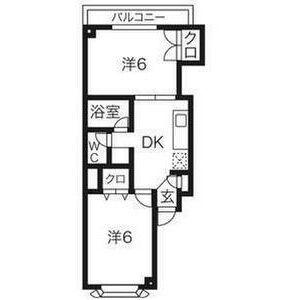 パートナー旭ヶ丘(2DK/2階)の間取り写真