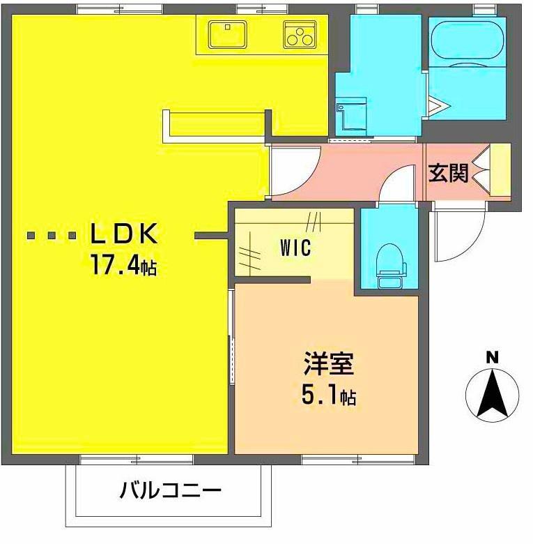 タウニー野村 F(1LDK/1階)の間取り写真
