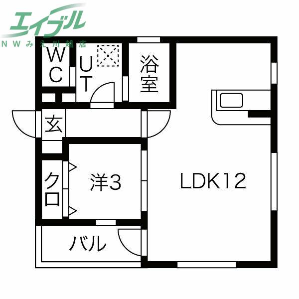 グランディール桑名(1LDK/1階)の間取り写真