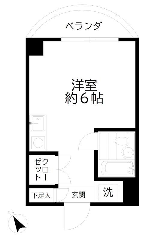 田中ビル(ワンルーム/3階)の間取り写真
