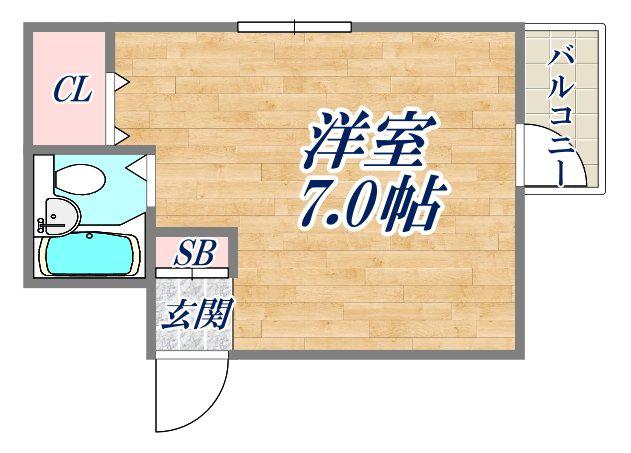 マイキャッスル(ワンルーム/2階)の間取り写真
