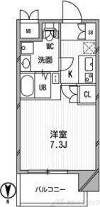 アスリート江坂II番館(1K/7階)の間取り写真