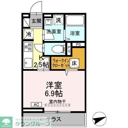 セレスティア柴又VI(1K/1階)の間取り写真