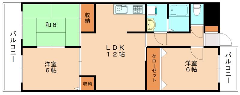 ルネッサンス栄町(3LDK/8階)の間取り写真