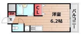 サンエキューズII(ワンルーム/6階)の間取り写真