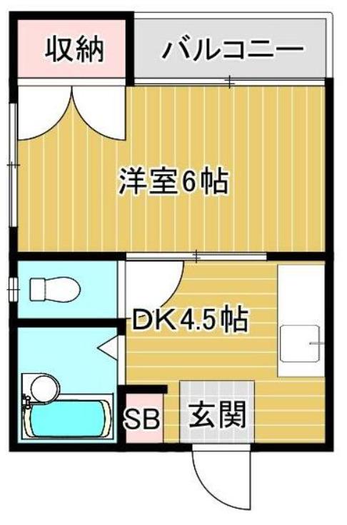 コーアコーポ(1K/2階)の間取り写真