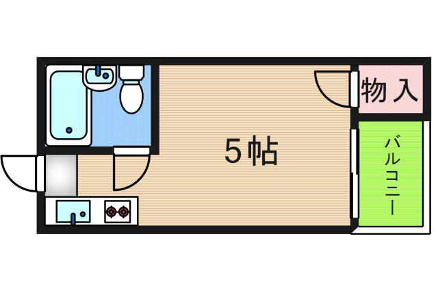 アベニュー天神ノ森(ワンルーム/5階)の間取り写真