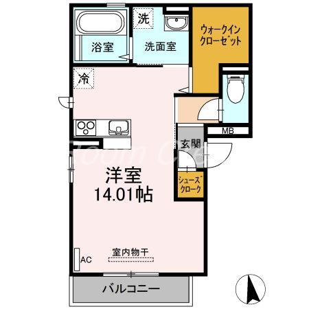 ルクール福島(ワンルーム/3階)の間取り写真