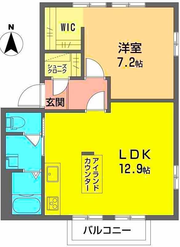 フレグランス水口(1LDK/2階)の間取り写真