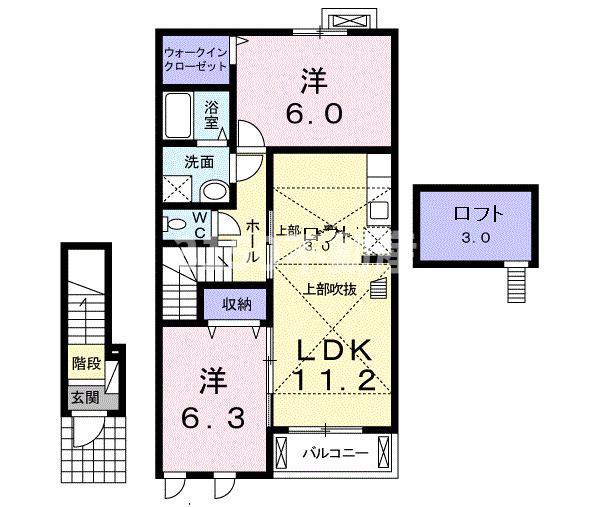 ネオ ステージ(2LDK/2階)の間取り写真