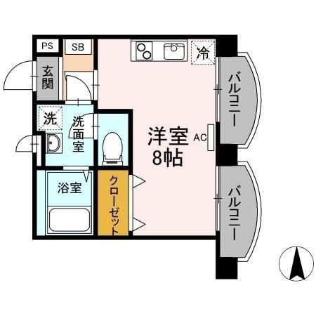 レジデンス石井(ワンルーム/2階)の間取り写真
